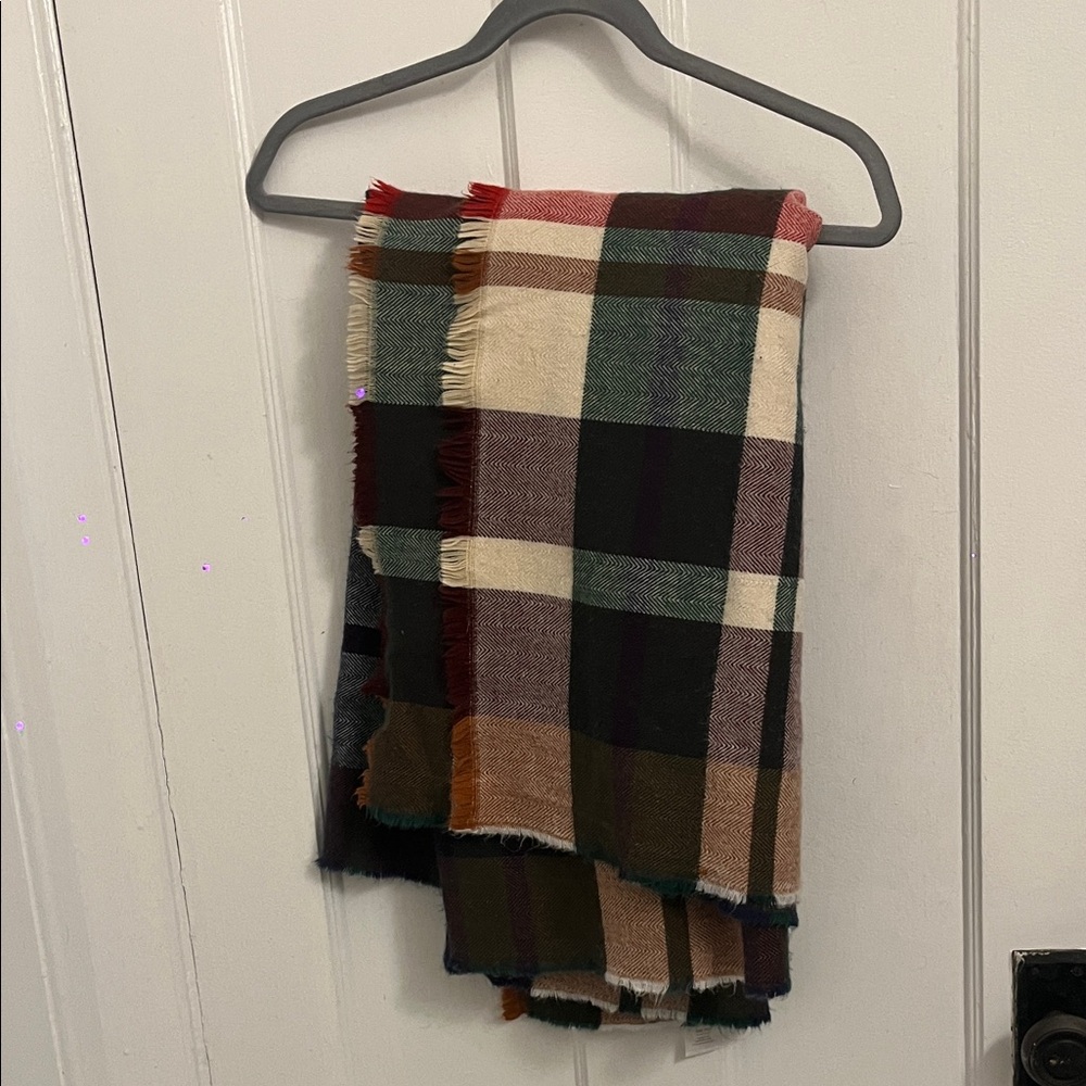 14th & Union Plaid Fringed Throw Blanket in Earth Tones